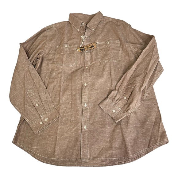 Buffalo Jackson Cotton Light Brown Button Up Shirt New with Tags XXL - Picture 1 of 12